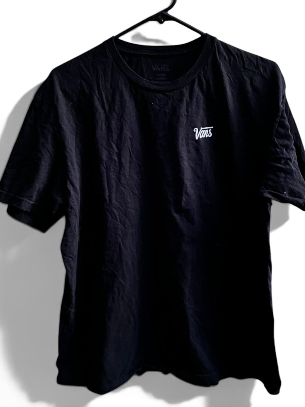 Vans Off The Wall Men’s Black Mini Script Logo T-Shirt Size Large